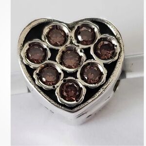 Chamilia Charm Heart-Shaped Box Of Chocolates Brown Crystals